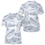 Polo de Pêche Personnalisé - Motifs Poissons Gris - T-Shirt Homme