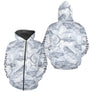 Polo de Pêche Personnalisé - Motifs Poissons Gris - Zippe Hoodie Homme
