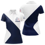 Polo de Pétanque Personnalisé - Bleu & Blanc Homme Femme - Polo Femme