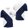 Polo de Pétanque Personnalisé - Bleu & Blanc Homme Femme - Polo Zippé Homme