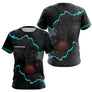 Polo de Pétanque Personnalisé - Design Noir & Cyan Boules - T-Shirt Femme