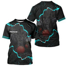 Polo de Pétanque Personnalisé - Design Noir & Cyan Boules - T-Shirt Homme