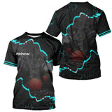 Polo de Pétanque Personnalisé - Design Noir & Cyan Boules - T-Shirt Homme