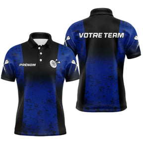 Polo Équipe Fléchettes - Bleu & Noir Personnalisé - Polo Homme