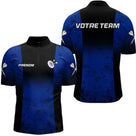 Polo Équipe Fléchettes - Bleu & Noir Personnalisé - Polo Zippé Homme