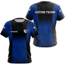 Polo Équipe Fléchettes - Bleu & Noir Personnalisé - T-Shirt Femme