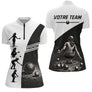 Polo Équipe Pétanque - Noir & Blanc Personnalisé - Polo Zippé Femme