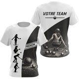 Polo Équipe Pétanque - Noir & Blanc Personnalisé - T-Shirt Femme