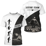 Polo Équipe Pétanque - Noir & Blanc Personnalisé - T-Shirt Homme