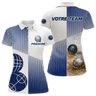 Polo Équipe Pétanque Boulodrome - Personnalisé Bleu & Blanc - Polo Femme