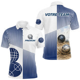 Polo Équipe Pétanque Boulodrome - Personnalisé Bleu & Blanc - Polo Homme