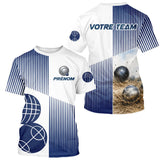 Polo Équipe Pétanque Boulodrome - Personnalisé Bleu & Blanc - T-Shirt Homme