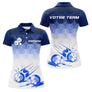 Polo Équipe Pétanque Personnalisé - Bleu Blanc Degradé - Polo Femme