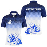 Polo Équipe Pétanque Personnalisé - Bleu Blanc Degradé - Polo Homme