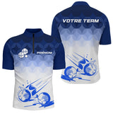 Polo Équipe Pétanque Personnalisé - Bleu Blanc Degradé - Polo Zippé Homme