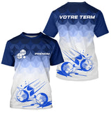 Polo Équipe Pétanque Personnalisé - Bleu Blanc Degradé - T-Shirt Homme