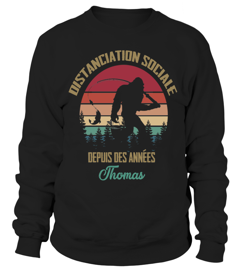 Débardeur humour pêche vintage Distanciation sociale silhouette pêcheur prénom