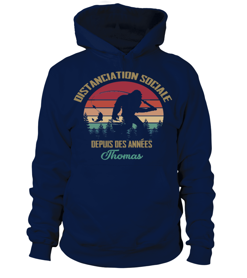 Sweat humour pêche vintage Distanciation sociale coloris alternatif prénom