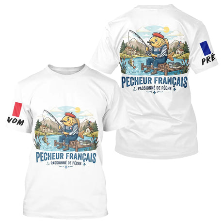 Sweat Blanc Pêcheur Français - Capuche & Design Humour - T-Shirt Homme