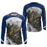 Sweat À Capuche Pêche Carpiste  - Bleu & Blanc Personnalisé - Long Sleeves Homme
