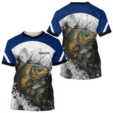 Sweat À Capuche Pêche Carpiste  - Bleu & Blanc Personnalisé - T-Shirt Homme