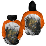 Sweat À Capuche Pêche Carpiste  - Orange & Blanc Personnalisé - Hoodie Homme