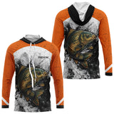 Sweat À Capuche Pêche Carpiste  - Orange & Blanc Personnalisé - Long Sleeves Hoodie Homme