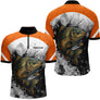 Sweat À Capuche Pêche Carpiste  - Orange & Blanc Personnalisé - Polo Zippé Homme