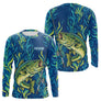 Sweat à Capuche Pêcheur Personnalisé – Black-Bass Bleues Homme - Long Sleeves Homme