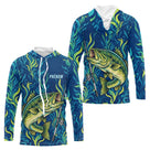 Sweat à Capuche Pêcheur Personnalisé – Black-Bass Bleues Homme - Long Sleeves Hoodie Homme