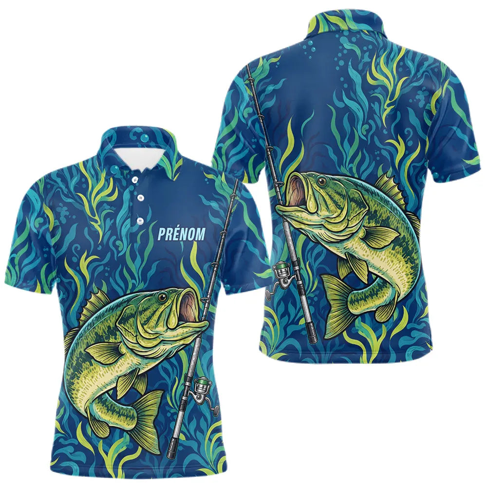 Sweat à Capuche Pêcheur Personnalisé – Black-Bass Bleues Homme - Polo Homme