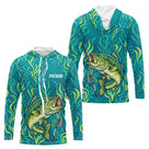 Sweat à Capuche Pêcheur Personnalisé – Black-Bass Vert Homme - Long Sleeves Hoodie Homme