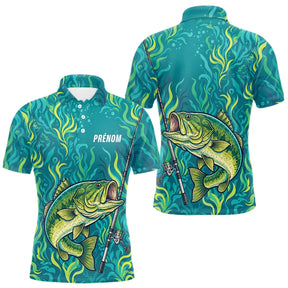 Sweat à Capuche Pêcheur Personnalisé – Black-Bass Vert Homme - Polo Homme