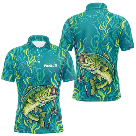 Sweat à Capuche Pêcheur Personnalisé – Black-Bass Vert Homme - Polo Homme