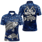 Sweat à Capuche Pêcheur Squelette Camo Bleu - Design Homme Personnalisé - Polo Homme
