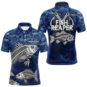 Sweat à Capuche Pêcheur Squelette Camo Bleu - Design Homme Personnalisé - Polo Homme