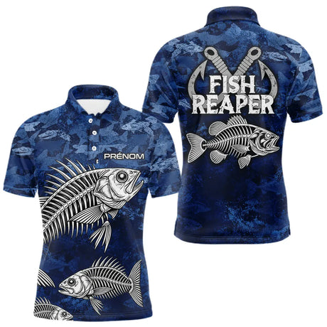Sweat à Capuche Pêcheur Squelette Camo Bleu - Design Homme Personnalisé - Polo Homme