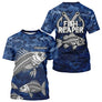 Sweat à Capuche Pêcheur Squelette Camo Bleu - Design Homme Personnalisé - T-Shirt Homme