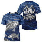Sweat à Capuche Pêcheur Squelette Camo Bleu - Design Homme Personnalisé - T-Shirt Homme
