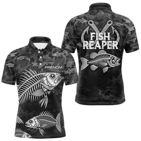 Sweat à Capuche Pêcheur Squelette Camo Noir - Design Homme Personnalisé - Polo Homme