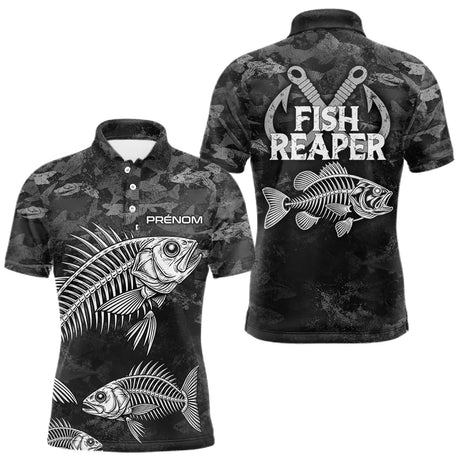 Sweat à Capuche Pêcheur Squelette Camo Noir - Design Homme Personnalisé - Polo Homme