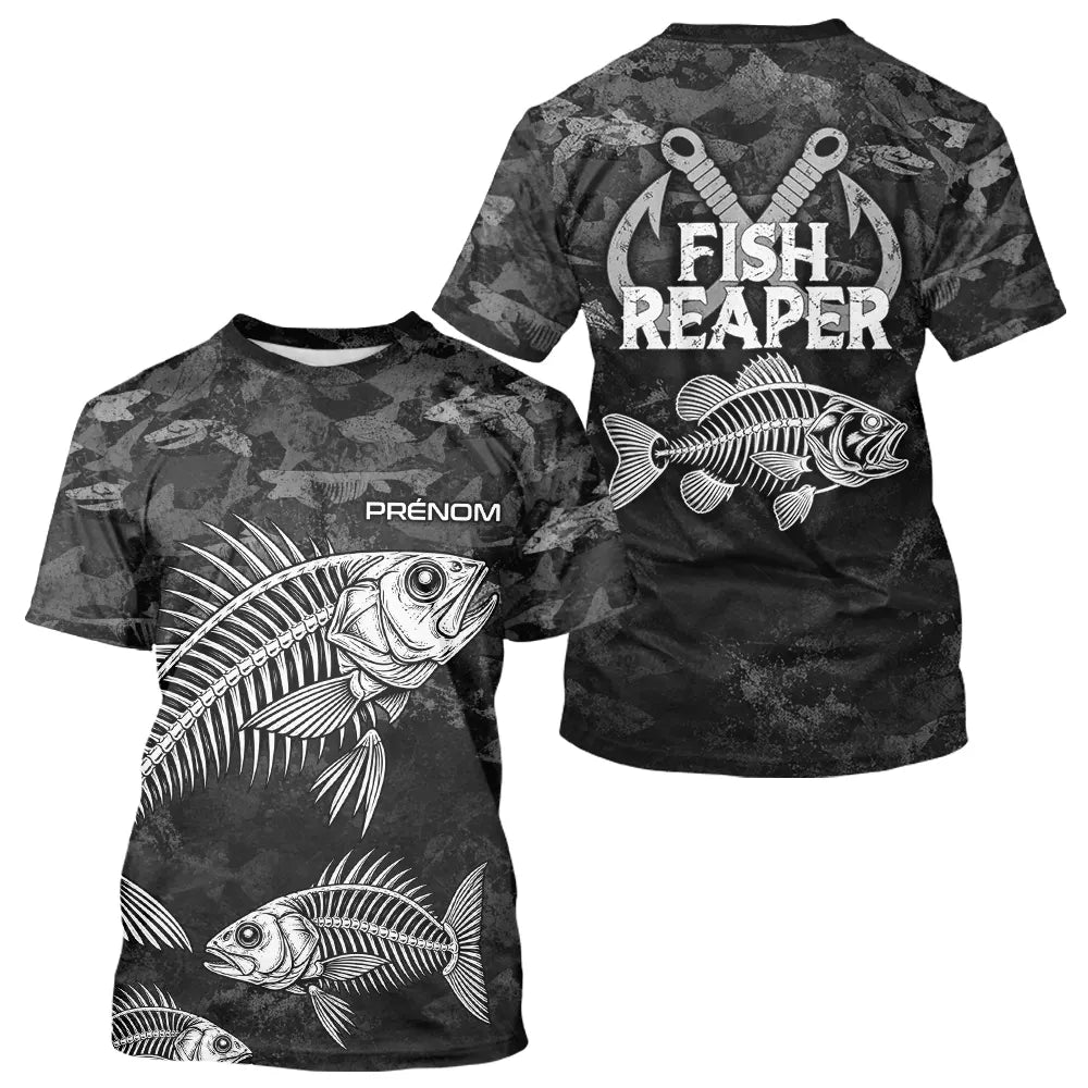 Sweat à Capuche Pêcheur Squelette Camo Noir - Design Homme Personnalisé - T-Shirt Homme