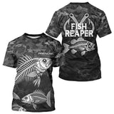 Sweat à Capuche Pêcheur Squelette Camo Noir - Design Homme Personnalisé - T-Shirt Homme