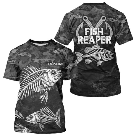 Sweat à Capuche Pêcheur Squelette Camo Noir - Design Homme Personnalisé - T-Shirt Homme