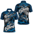 Sweat à Capuche Pêcheur Squelette Poisson - Bleu Et Noir - Polo Homme