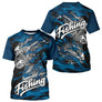 Sweat à Capuche Pêcheur Squelette Poisson - Bleu Et Noir - T-Shirt Homme