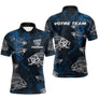 Sweat à Capuche Pêcheur Squelette Poisson - Personnalisé Bleu - Polo Homme