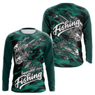 Sweat à Capuche Pêcheur Squelette Poisson - Vert Et Noir - Long Sleeves Homme