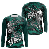 Sweat à Capuche Pêcheur Squelette Poisson - Vert Et Noir - Long Sleeves Homme