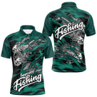 Sweat à Capuche Pêcheur Squelette Poisson - Vert Et Noir - Polo Homme